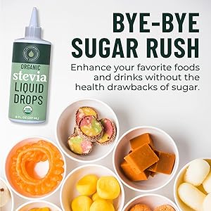 Organic Stevia Liquid Drops, 8 fl oz, Liquid Stevia Sweetener from Stevia Extracts, Zero Calorie Sweetener, Pure Stevia Liquid, Zero Carb Sweetner & Keto Sugar Substitute, 1800+ Servings