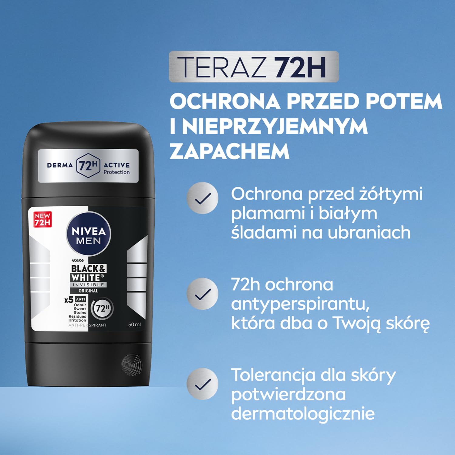 NIVEA MEN Black & White Original Antyperspirant stick 50 ml