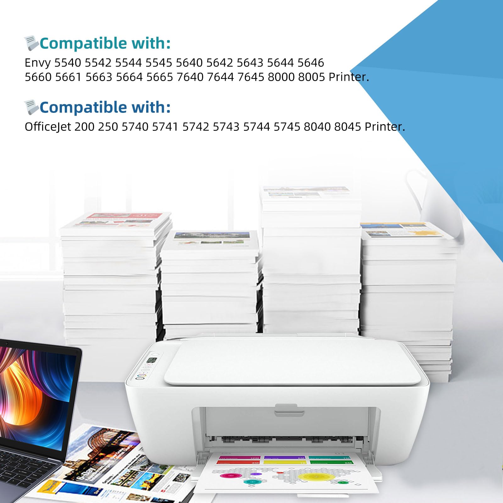 1x Müller Printware cartucce d'inchiostro per HP 202 250 5640 5643 5644 5664 5741 5743 5744 8045 sostituisce 62XL BK