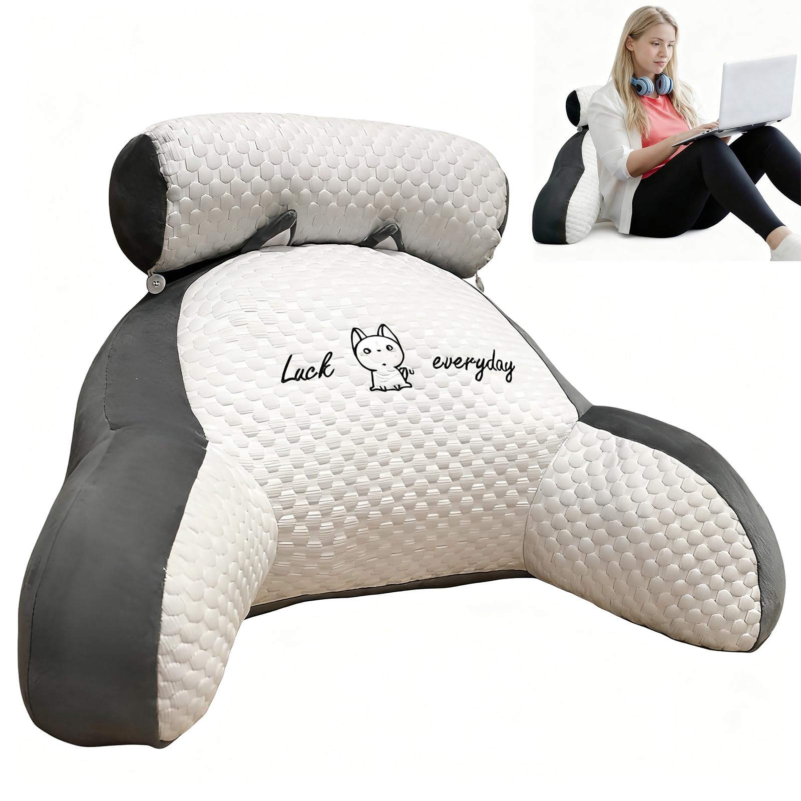coussin de lecture avec accoudoirs et