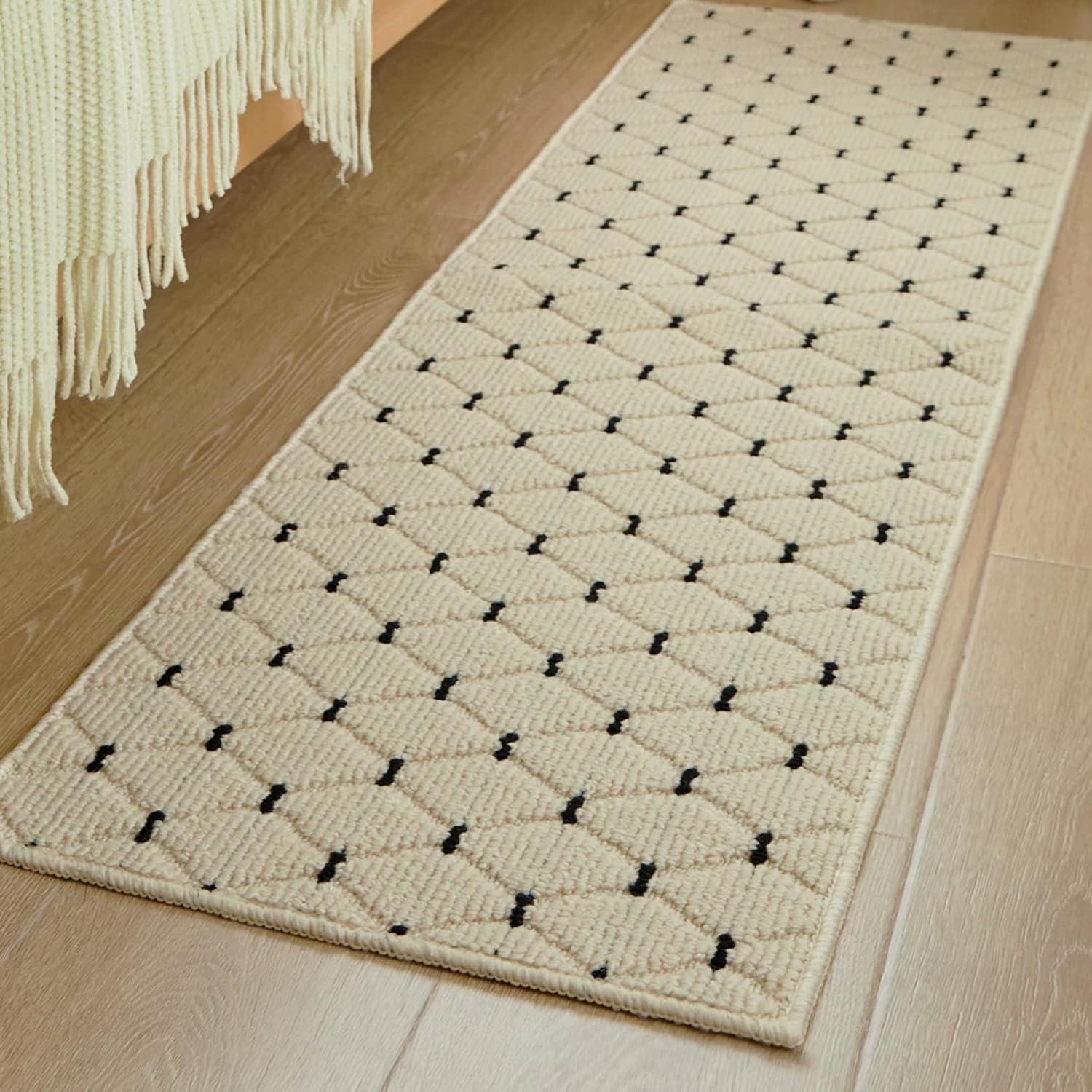 Tapis de sol doux pour chambre et couloir ambiance crème chaleureuse