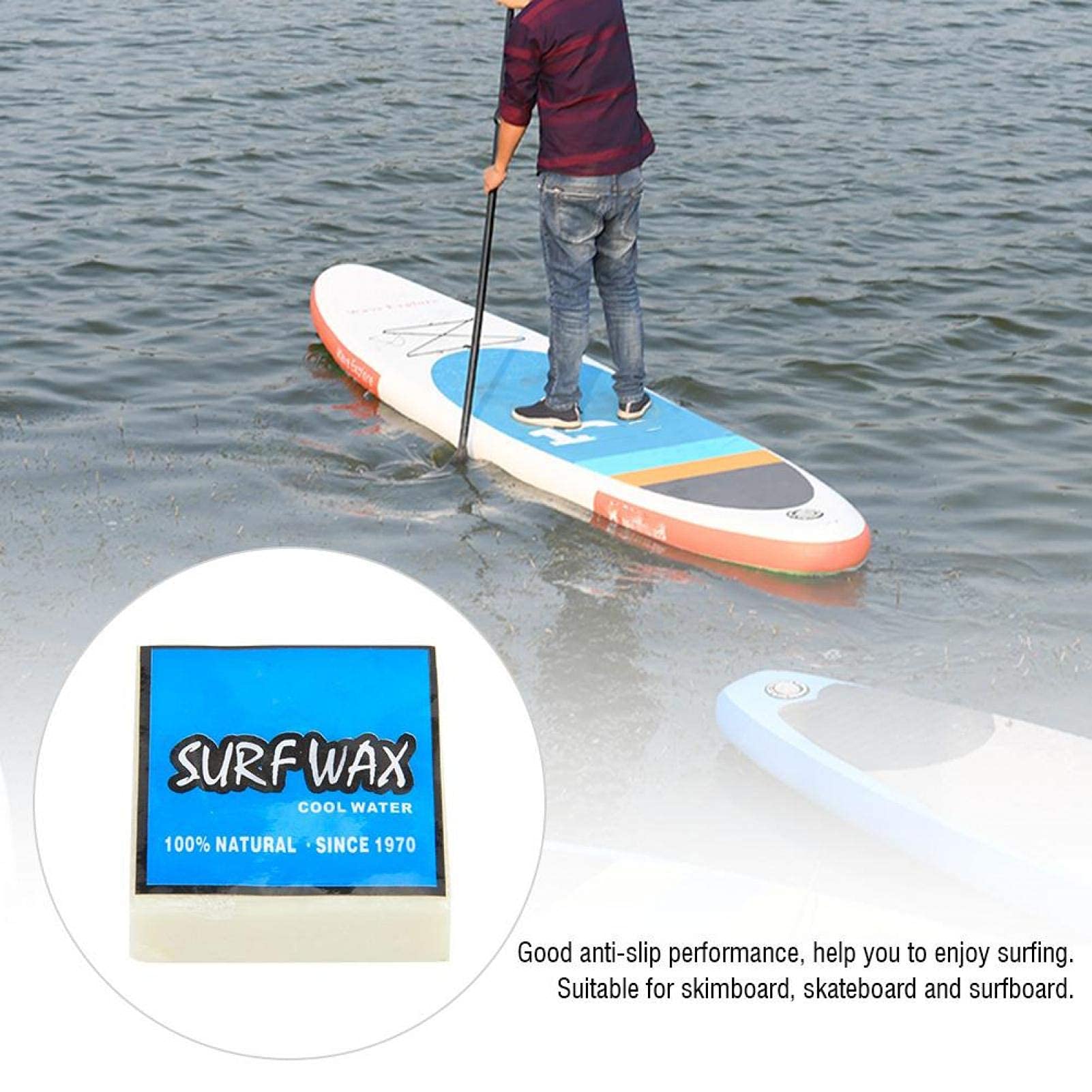 Alomejor Surfboard Wax Antideslizante Cera para Skateboard Skimboard (Blue)