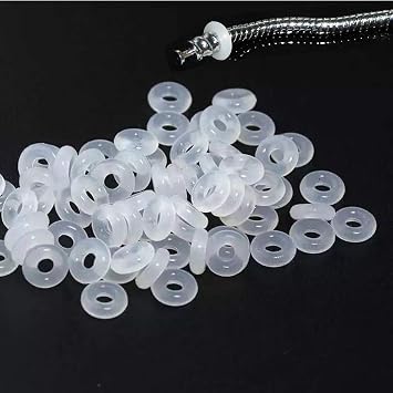 100Pcs Elastic Rubber Clip Charms Safety Stopper Bead Antiskid Locating O Ring Fit for European Style Charm Bracelets & Necklaces Jeweley DIY Making