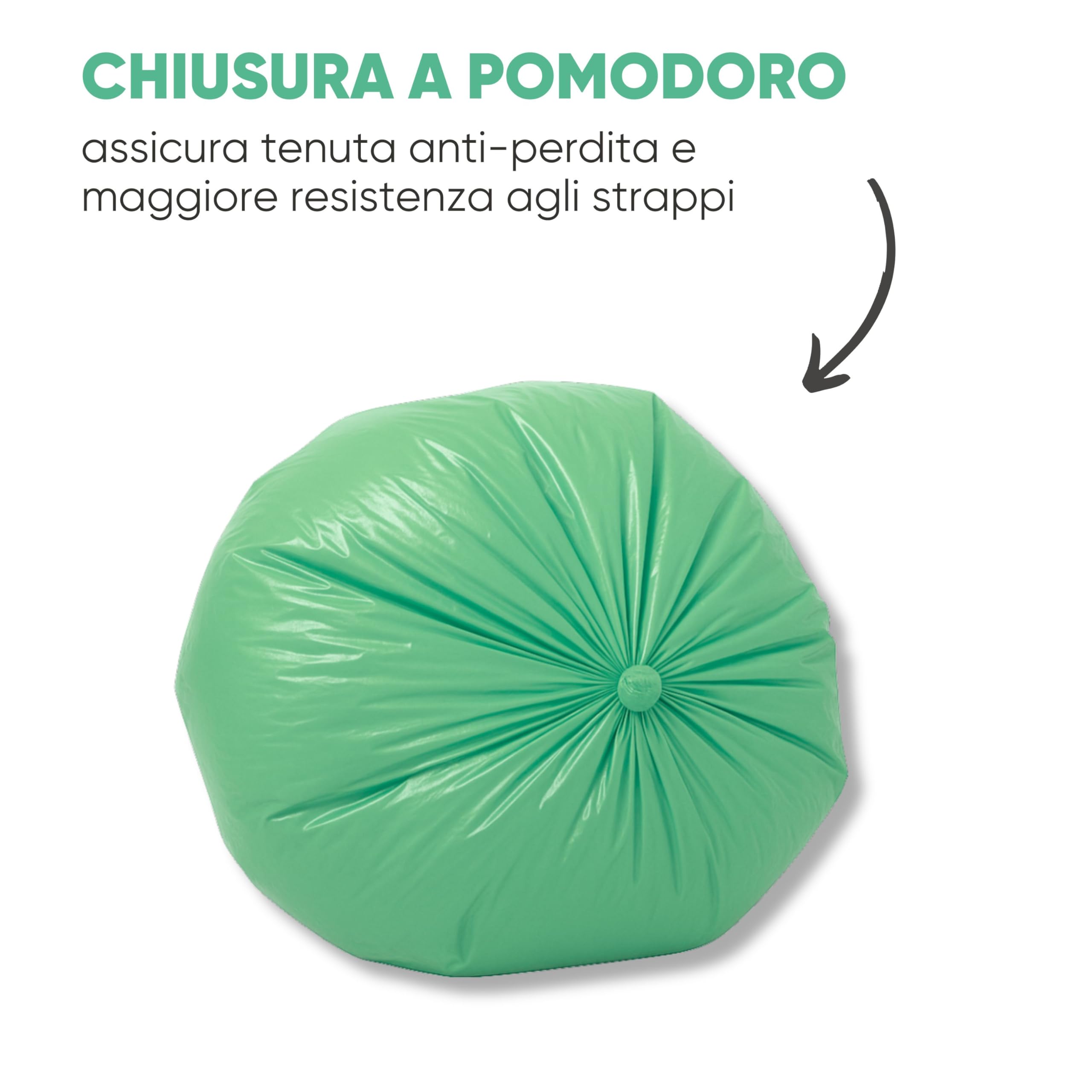 500 Sacchi Raccolta Umido e Organico Biodegradabili e compostabili Grammatura Media - Uso Domestico, Ufficio e Attività Commerciali - 50x60