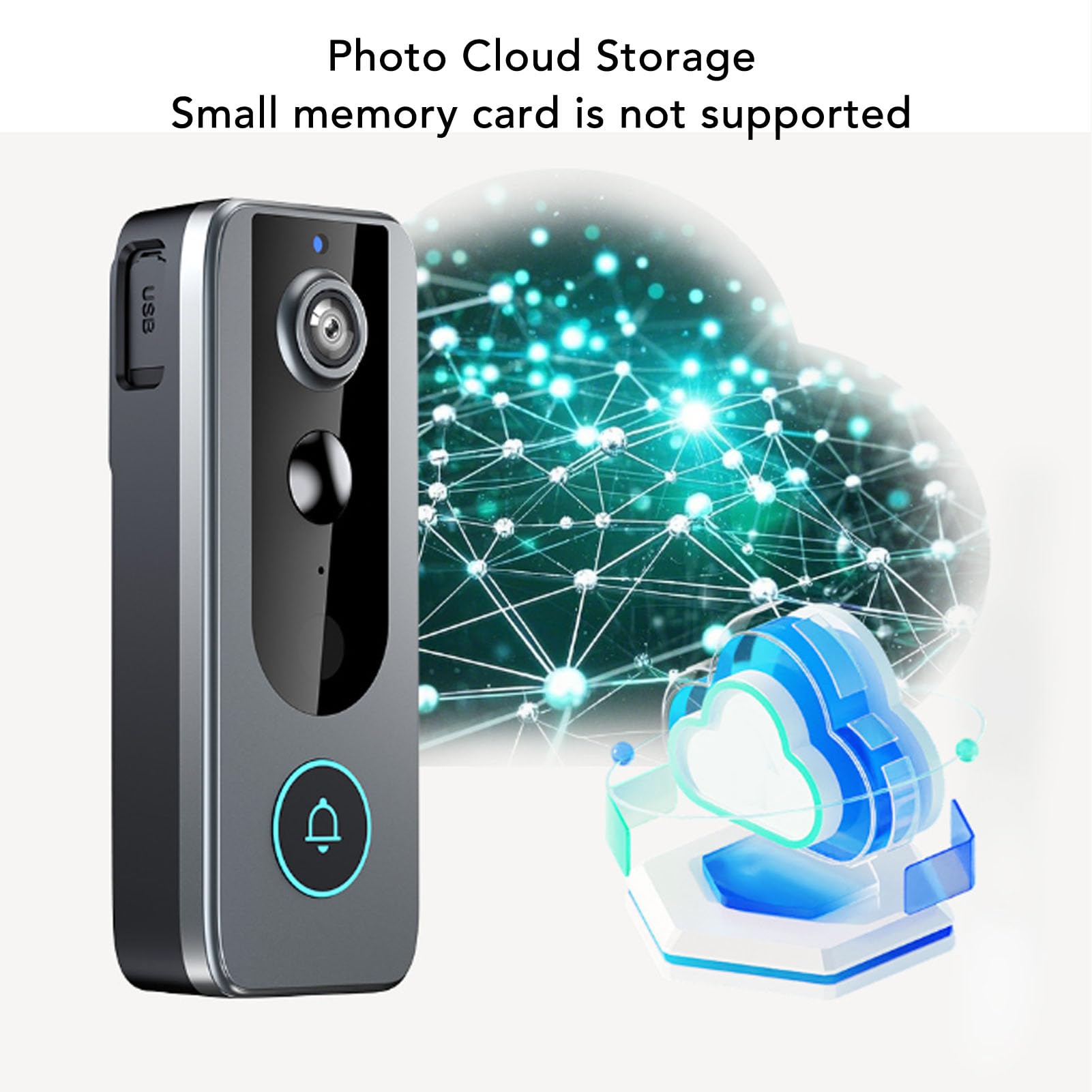 Luocute Videocitofono WiFi 2.4G, HD 2K, Audio Bidirezionale | Rilevamento pacchi AI, convertitore vocale, visione notturna a colori, resistente alle intemperie IP65, archiviazione cloud