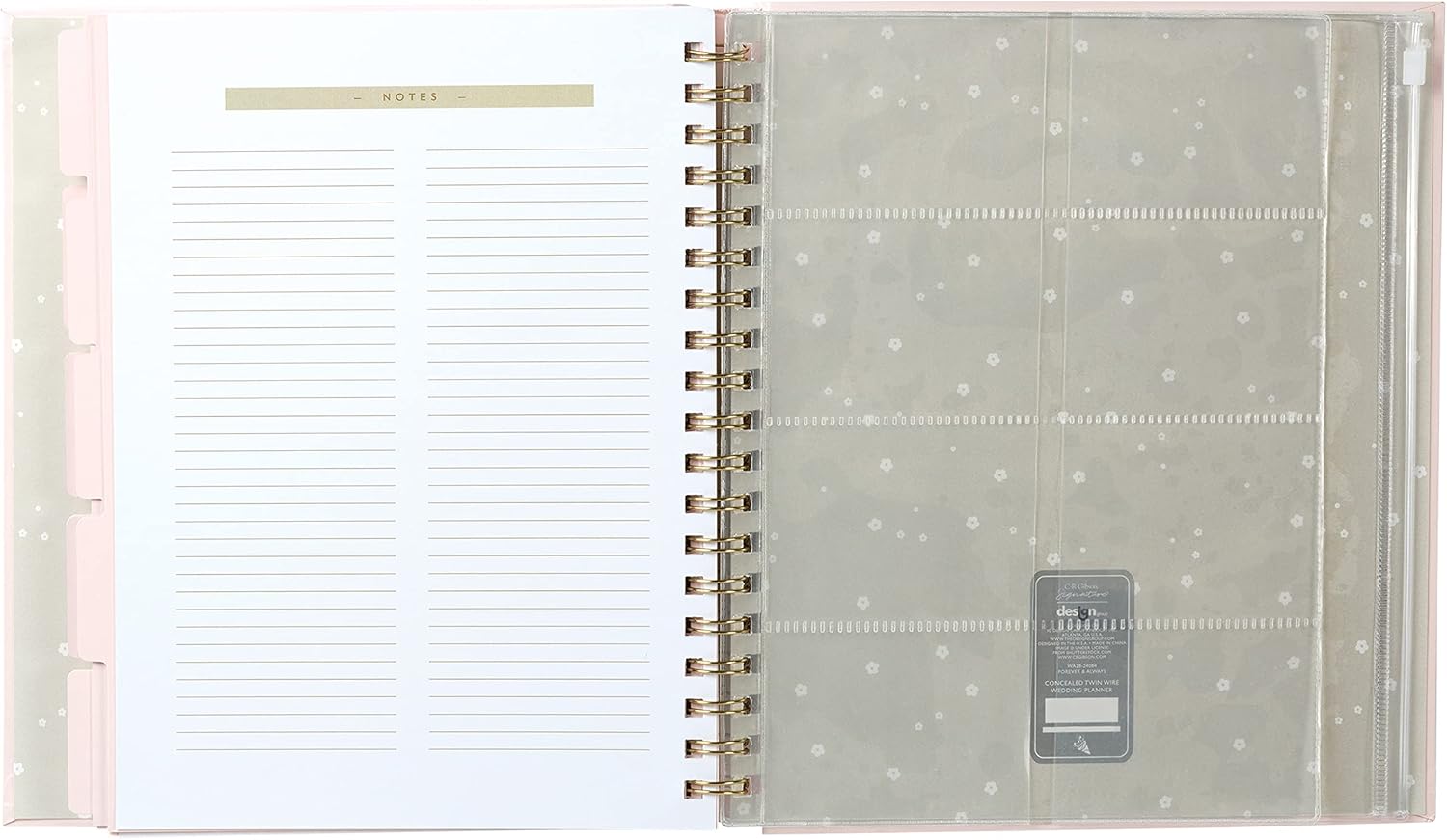 C.R. Gibson WA28-24084 Forever & Always Wedding Planner Notebook and Organizer, 168 Pages with 9 Tabbed Dividers, 8.75'' W x 10.25'' H, Ivory White
