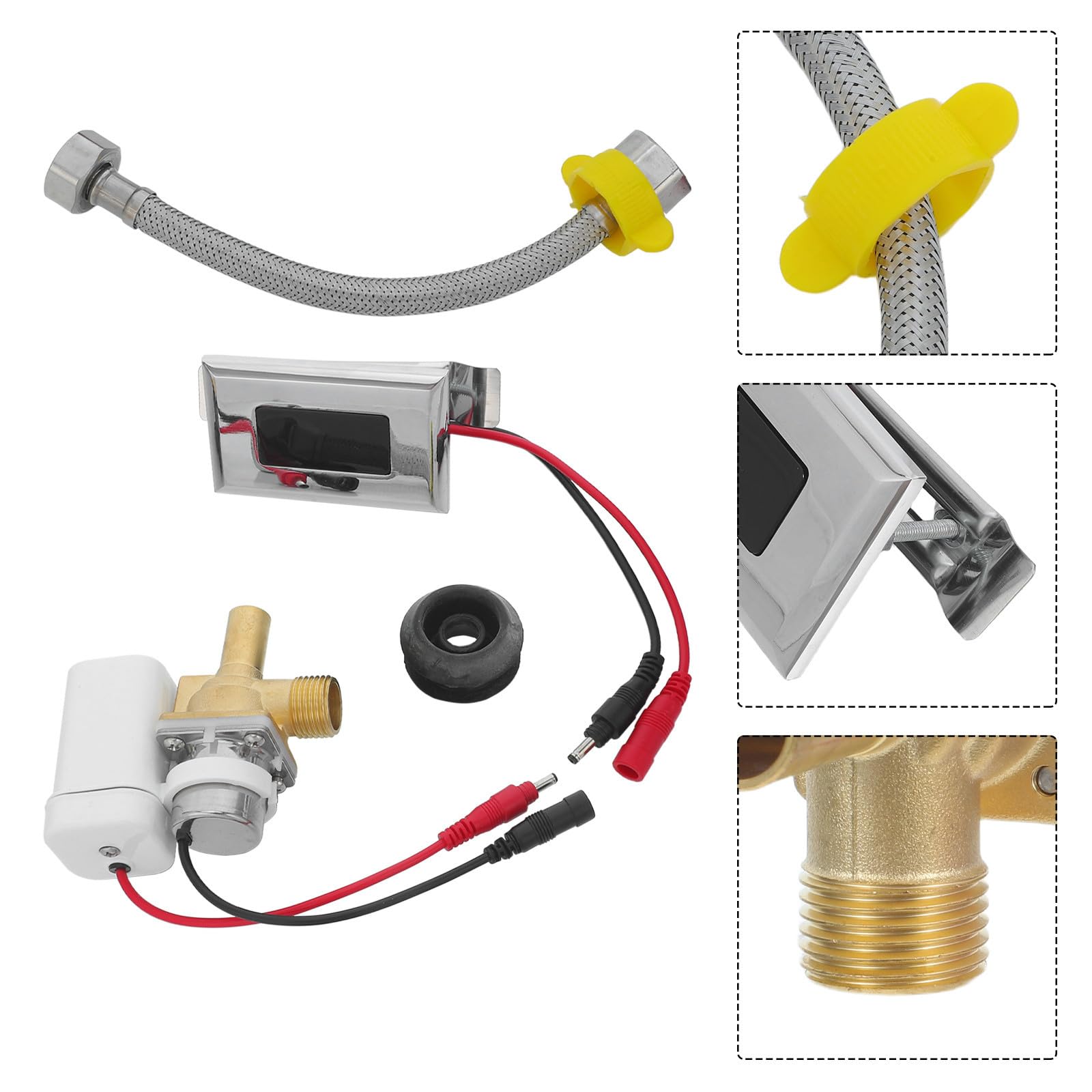 ifundom Válvula de Descarga para Urinario Sensor, Válvula Solenoide Inteligente, Abs, Goma y Cobre, Mantenimiento, para Instalaciones Públicas y Baños Comerciales