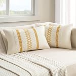 MIULEE Pack of 2 Boho Pillow Covers Sage Green 12x20 Inch | Decorative Rectangular Spring Farmhouse Throw Cushion Sofa Bed Living Room Home Decor