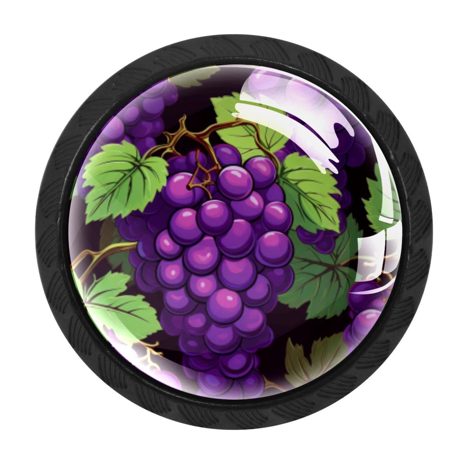 CHENZZZZ 4 Pack Round Cabinet Knobs for Kitchen Bathroom Closet Dresser Cabinets, Grape