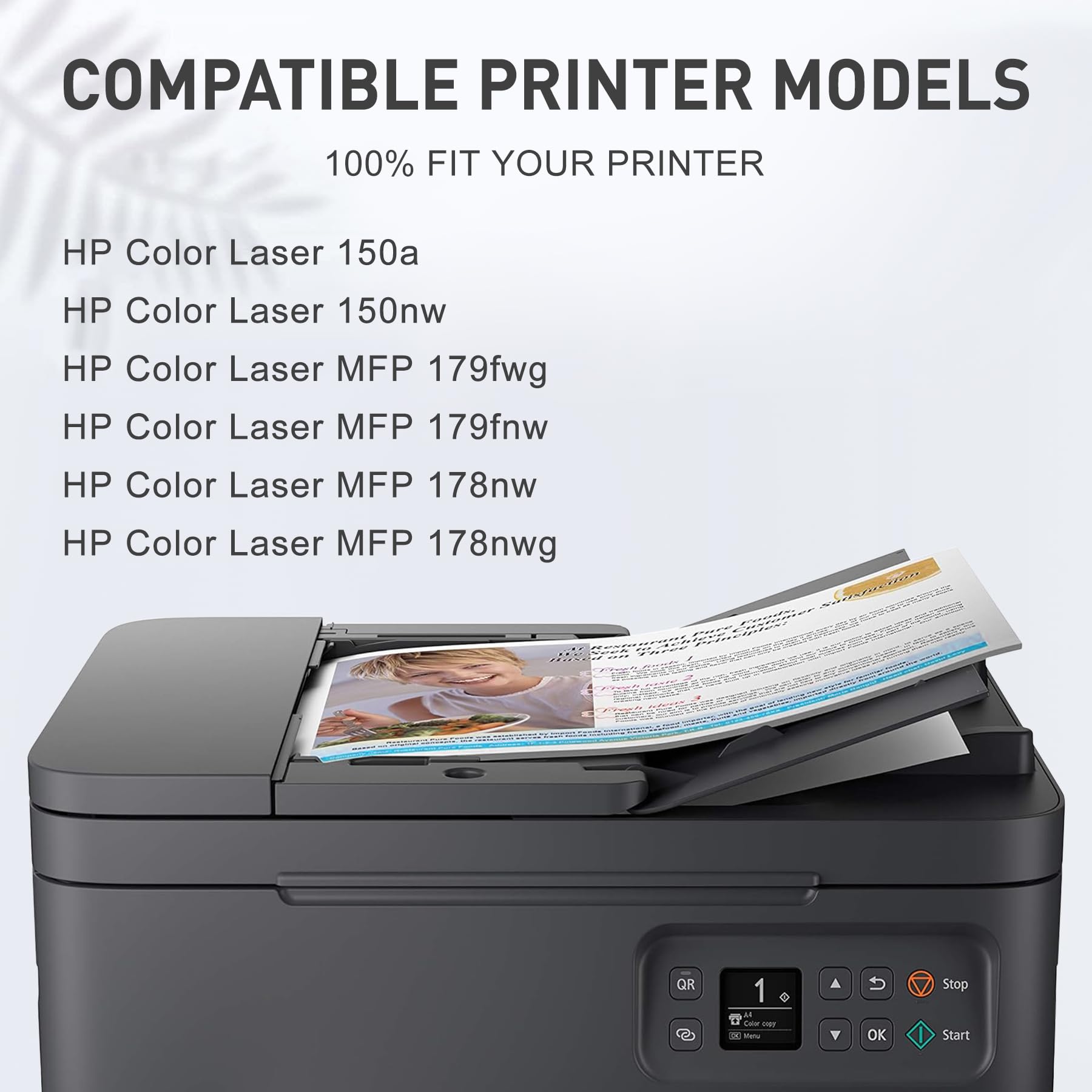 Zamiennik tonera 117A do HP 117A W2070A W2071A W2072A W2073A tonery kompatybilne z HP Color Laser MFP-179fnw MFP-179fwg MFP-178nwg MFP-178nw, HP Color Laser 150nw 150a (4 sztuki)