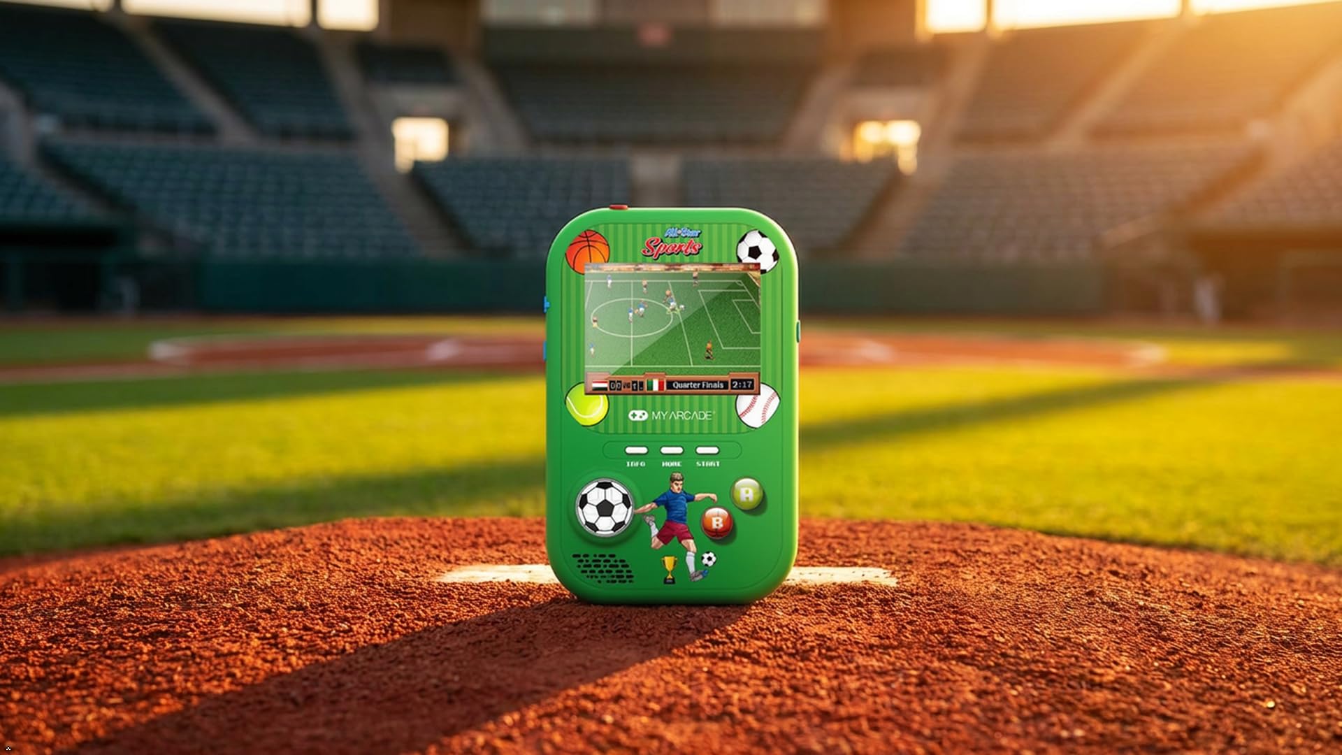 My Arcade All Star Sports Gamer Fun: include 125 giochi precaricati, console di gioco portatile retrò, giocattoli da calcio, batteria ricaricabile