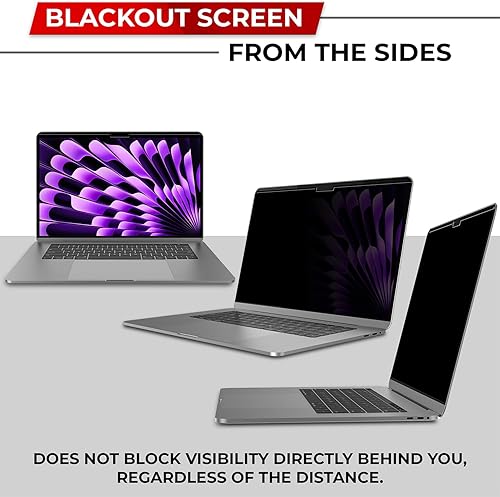 Miniatura 4 de Pantalla magnética de privacidad para MacBook Air de 15 pulgadas (2023-2025, M2, M3, M4), protector y filtro de privacidad extraíble para