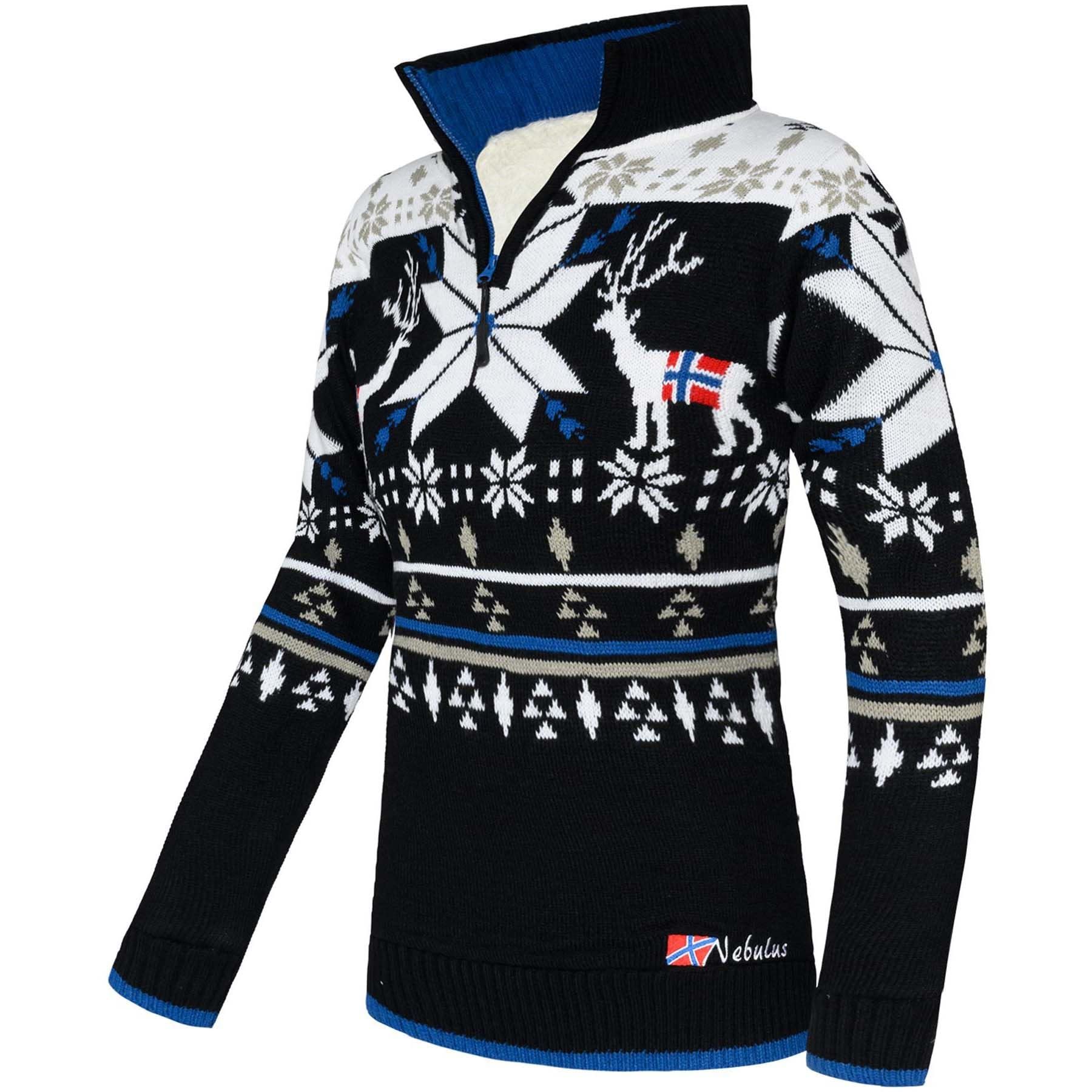 Nebulus Jersey de punto con pelo Fria para mujer, color negro y blanco, talla XL (42)