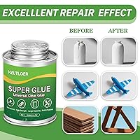 Vista 4 de Super Glue, pegamento transparente con pincel, adhesivo fuerte multiusos de 4 oz, pegamento super instantáneo multiusos para madera, cerámica