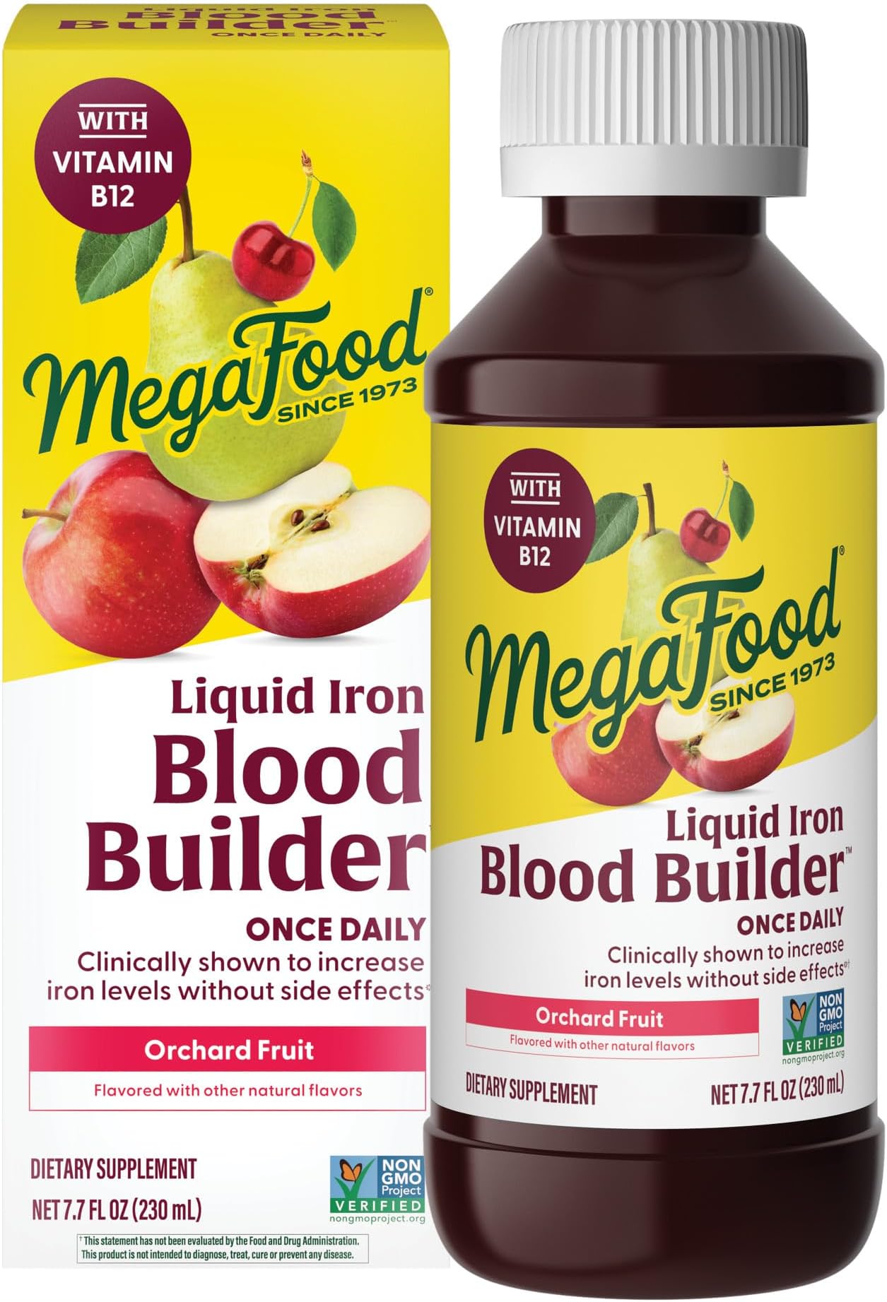 MegaFood Blood Builder Liquid Iron Supplement for Women, Men & Kids, Clinically Shown to Increase Iron Levels Without Constipation, Vegan, 7.7 Fl Oz (23 Servings)