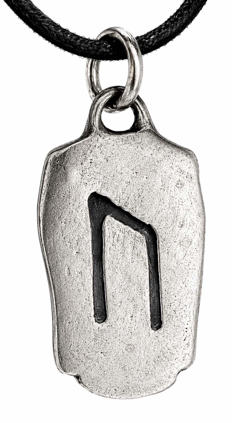 Kiss of Leather Runen Anhänger Uruz aus 925 Sterling Silber mit Baumwollband SI.306