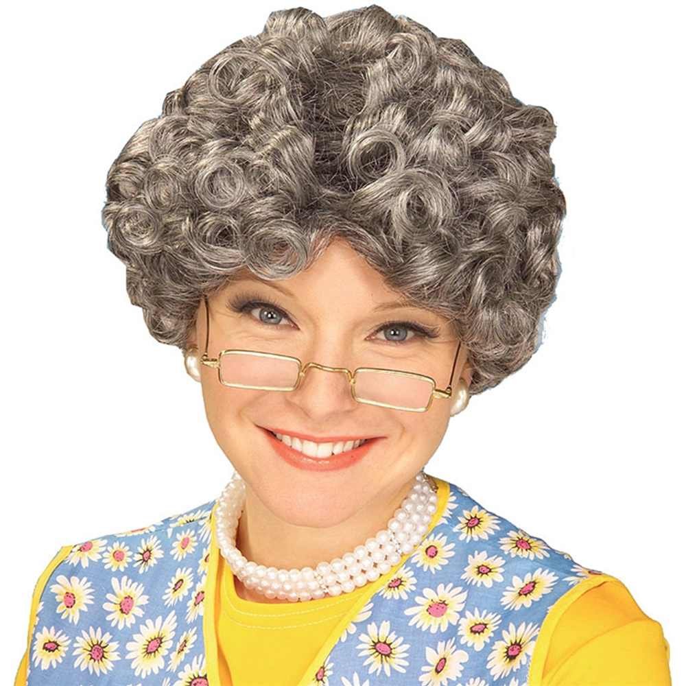 Rubies Women's Yo Momma Curly Costume Wig, Gray, One Size for Themed Parties and Halloween