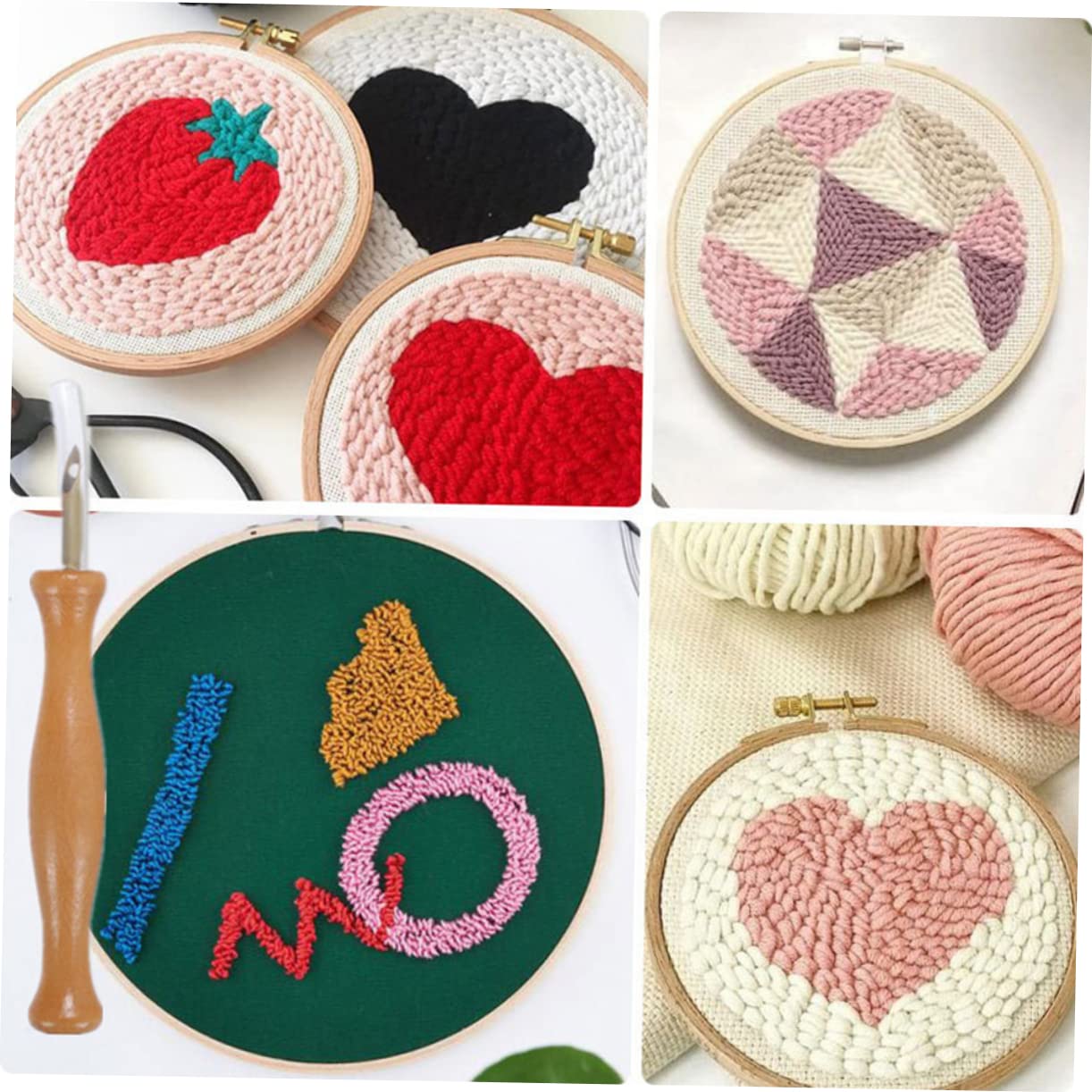 HOODANCOS Wooden Handle Embroidery Needle Pen DIY Craft Tool for Easy Thread Embroidery Lightweight and Comfortable Design for Sewing and Felting Projects