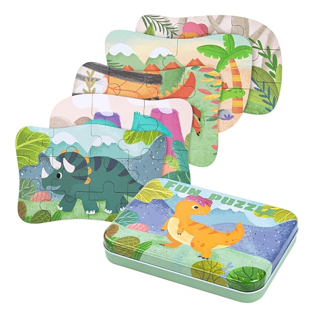 BBLIKE Rompecabezas de Madera Animales, 5 Puzzles Infantil Puzzle 3-5 años
