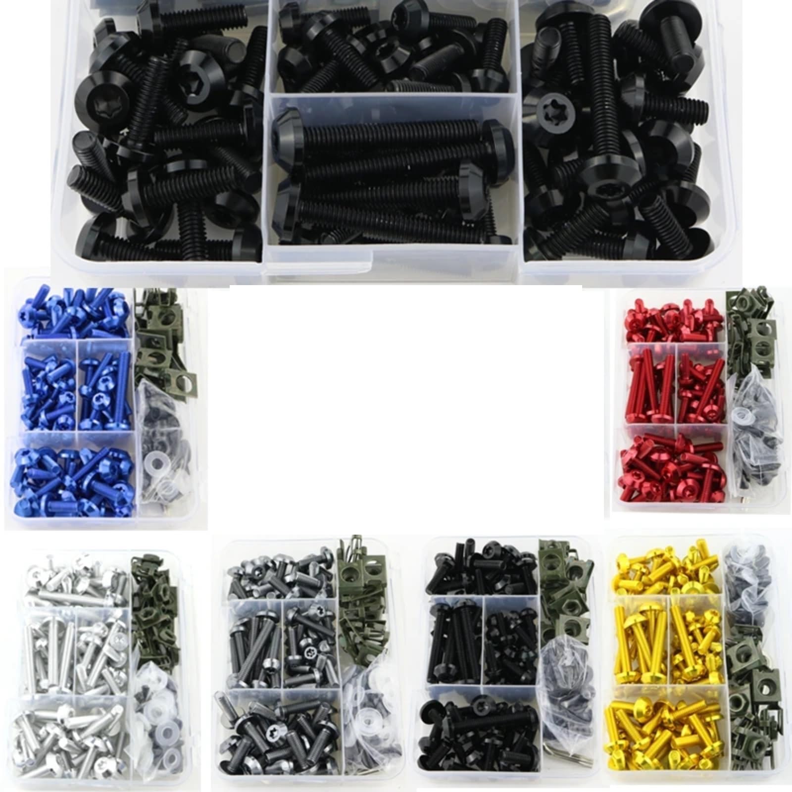 Viti per Carrozzeria Set Compatibile con Suzuki per SV650 per SV1000 Accessori Moto Kit Completo di Bulloni per Carenatura Completa Viti Dadi Clip Bulloni per Moto Viti Dadi(Black)
