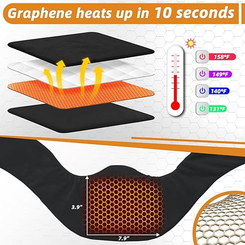 Miniatura 4 de Remo Almohadilla térmica para el cuello, almohadilla térmica inalámbrica portátil para dolor de cuello, eléctrica, compacta, suave, con cuatro