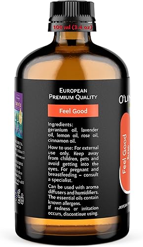 Miniatura 7 de Mezcla de aceite esencial de aromaterapia prémium para sentirse bien, aroma feliz y relajante de 3.4 onzas líquidas para difusores para el hogar,