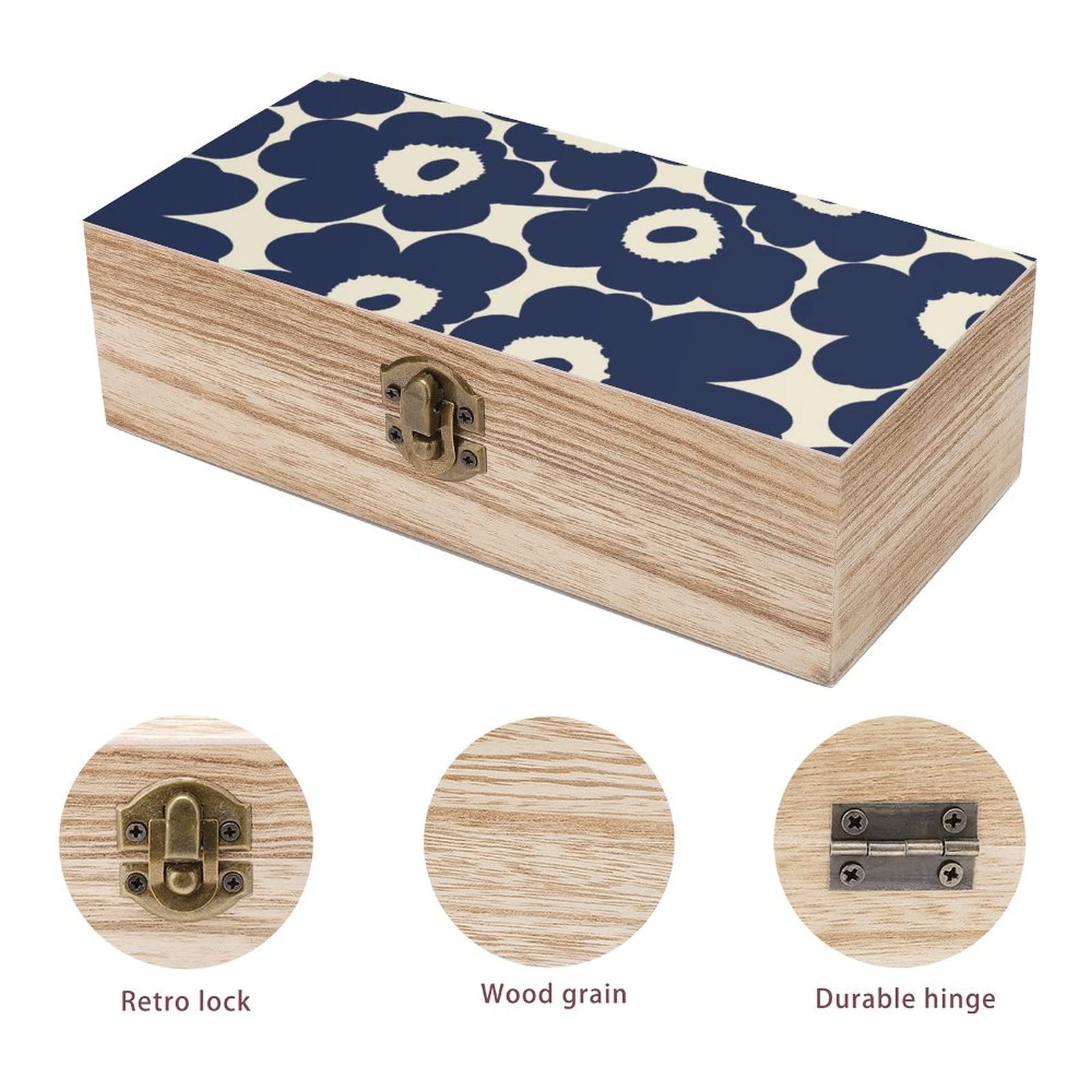 Amazon｜花柄 シンプル 木製 収納ケース 小物入れ 木箱 文具 記念品