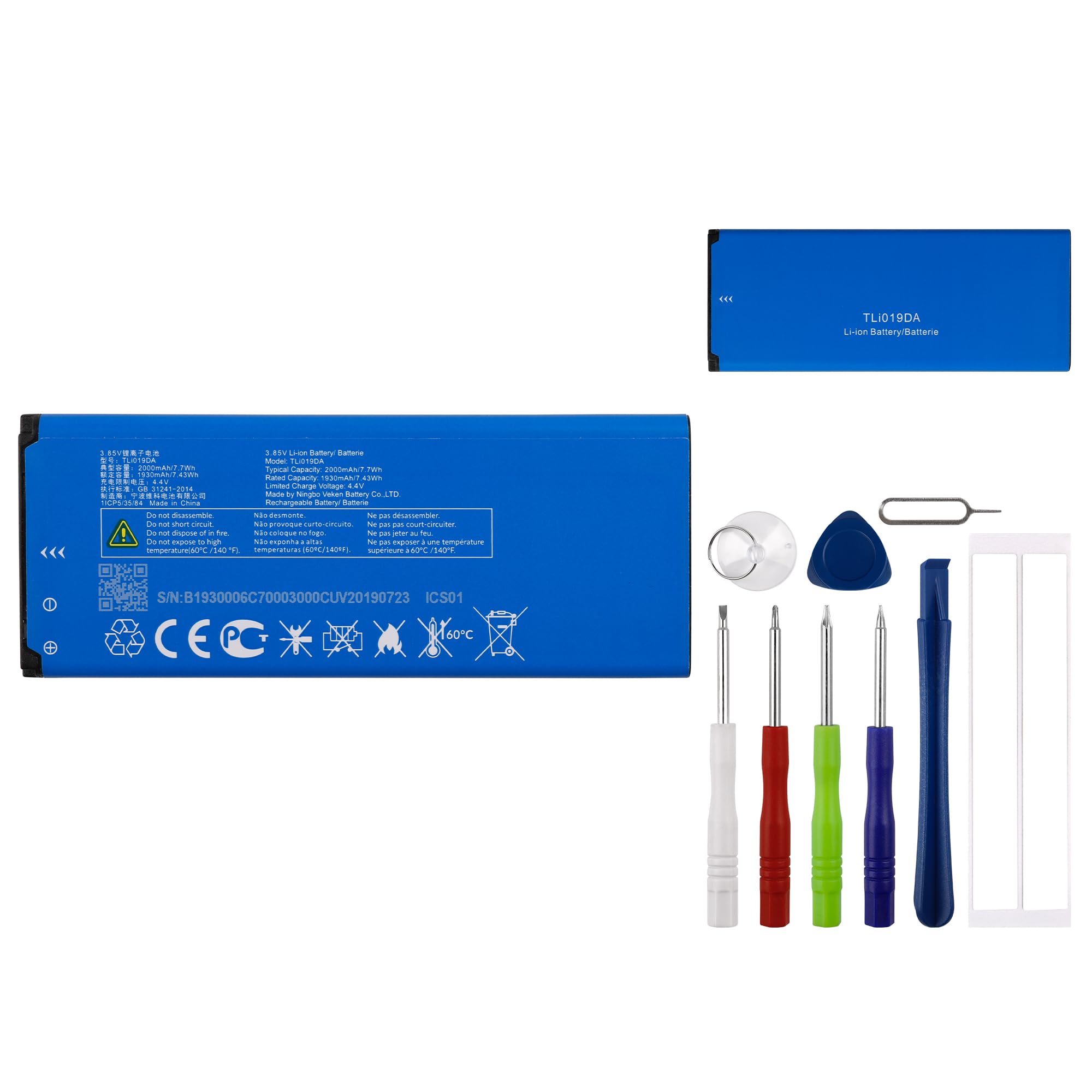 E-yiiviil Replacement Battery TLI019DA Compatible with Alcatel 5033XR with Tools