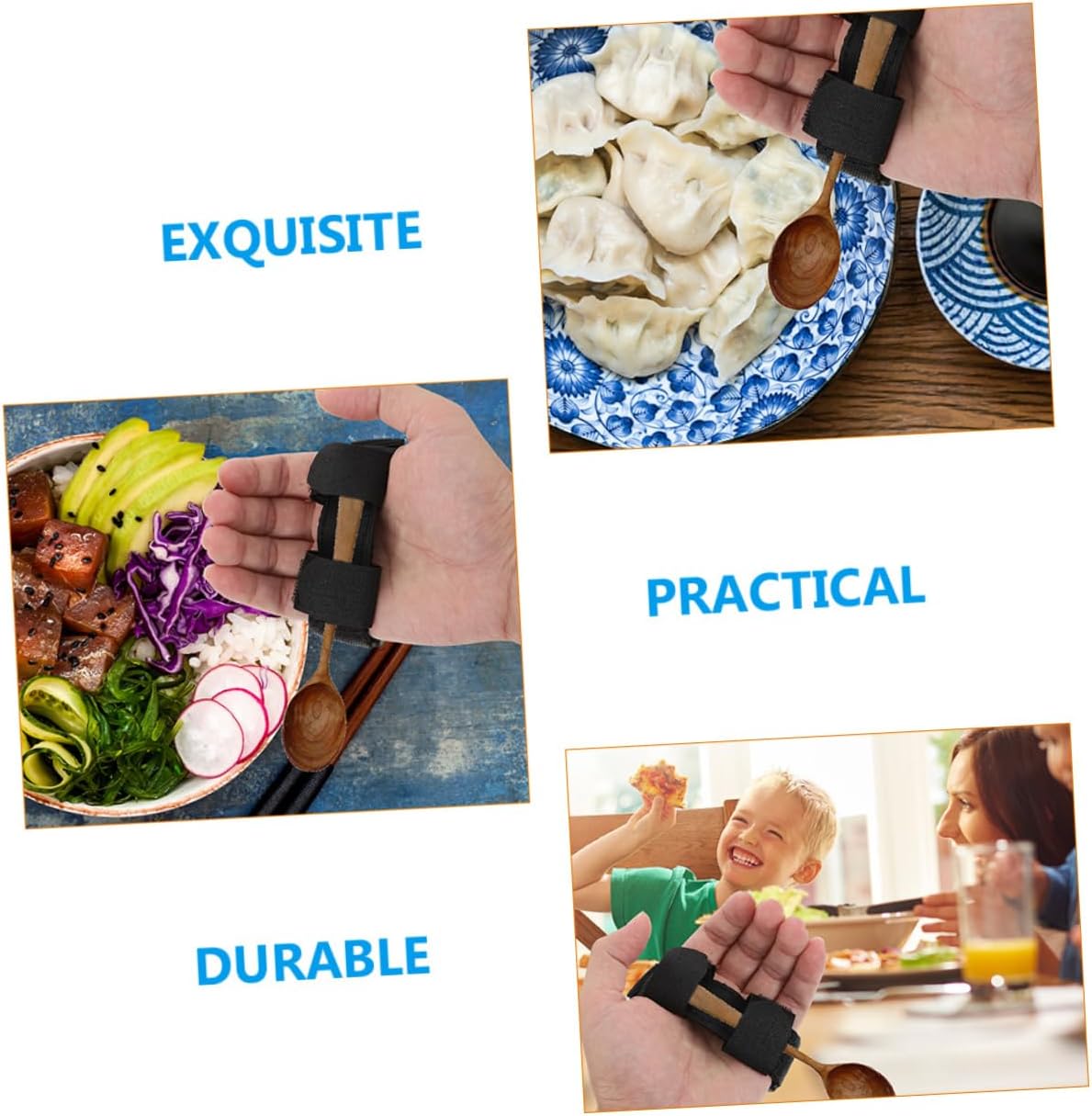 2Pcs Adaptive Utensil Holder Cuff Food Eating Aid Glove for Elderly Cuff for Utensils Assistive Devices for Daily Living