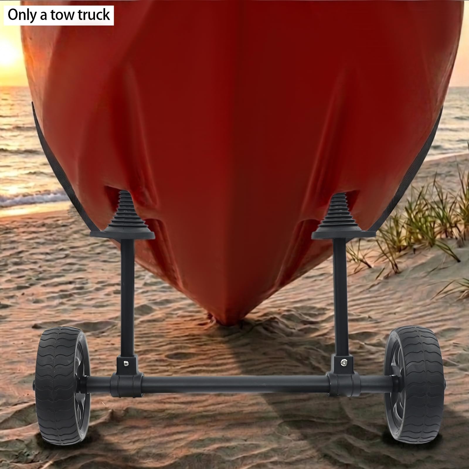 Carro Kayak, Carro Canoa, Kayak Cart Transport, Soporte Ancho Ajustable, Estructura Aluminio Acero Robusto, Ruedas Todo Terreno Playa Arena Hierba Grava Carga 45 kg, 55 cm