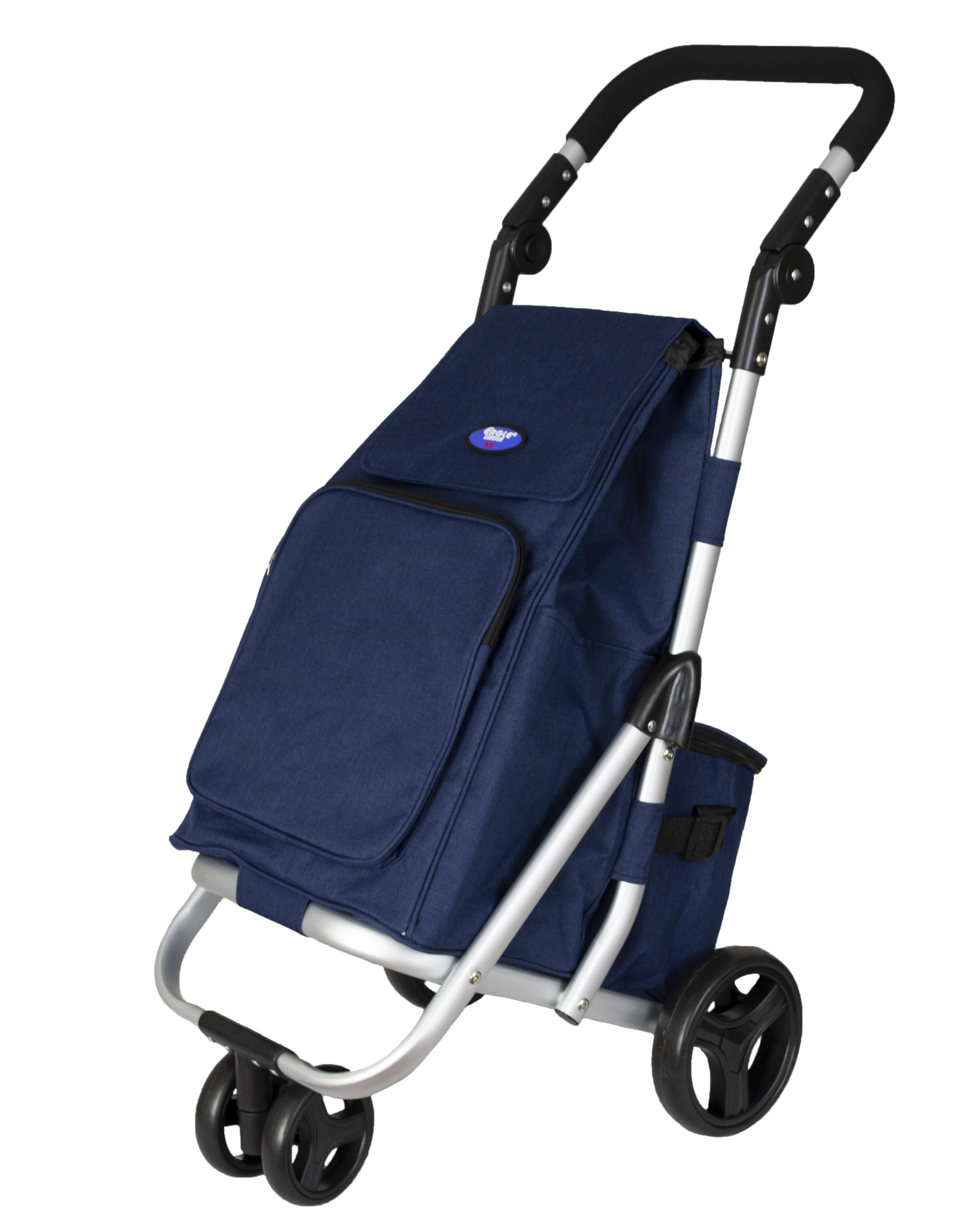 Bergs Navy Aluminium Shopping Trolley With Spinner Wheel And Cool Bag (Navy)