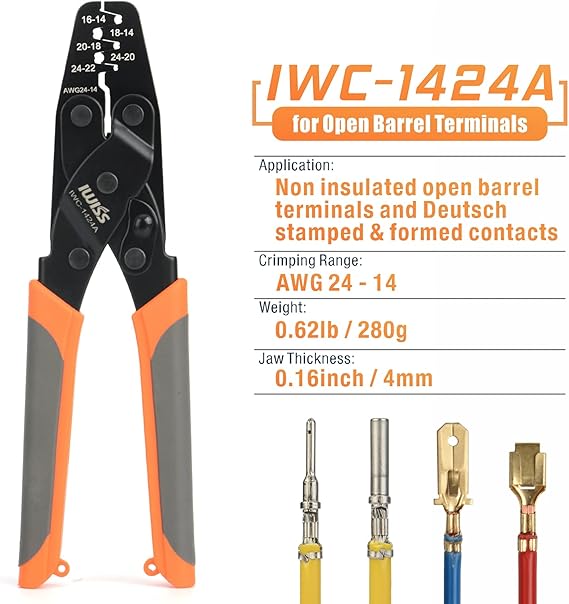 AMP TYCO SUPERSEAL RATCHET CRIMPING TOOL UNINSULATED CRIMP TERMINALS