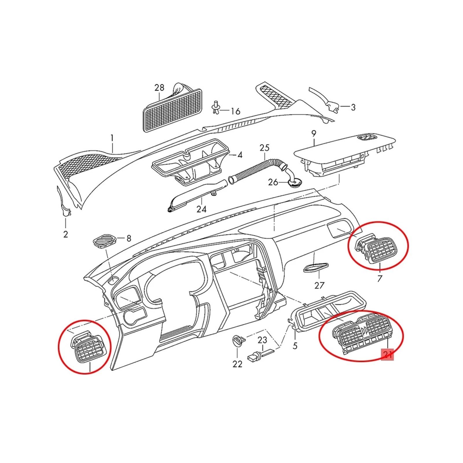 Pasuje do VW Polo 2011-2018 6RD 819 703 6RD819703 AA/C osłona grilla wentylacyjnego wylotu powietrza kachelmotor(Right Side)