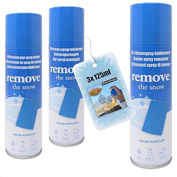 com-four  3 x snow spray remover snow remover for windows and mirrors