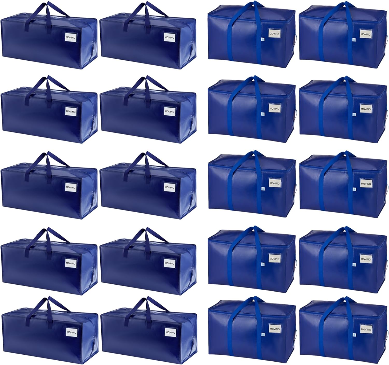 VENO 20 Pack Moving and Storage Bags (10 Pack Moving Bags with Backpack Straps, 10 Pack Upgraded Wide Open Storage Bags)