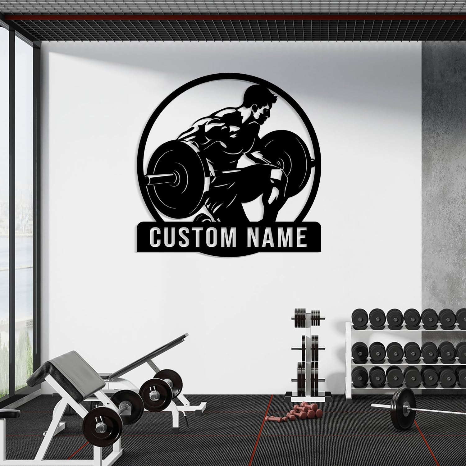 Customized gym metal wall art, light up gym name metal sign, personalized home gym sign for fitness room, metal gym sign, fitness wall art, home decor (Style-4)