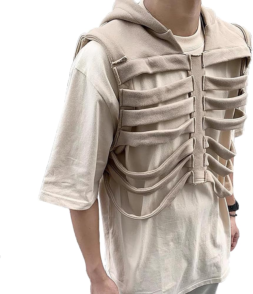 Amazon | [AEOENNIO] ベスト メンズ 肋骨 V系 ヴィジュアル系 無地