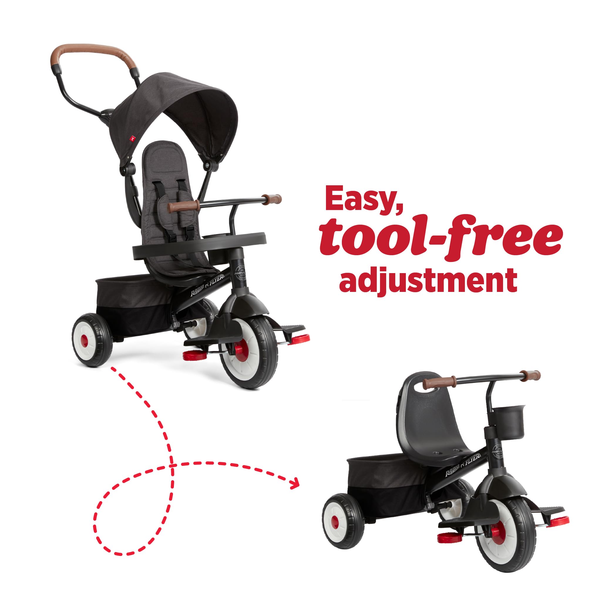 Amazon.co.jp: Radio Flyer Premium Stroll 'N Trike、1~5歳用ブラック
