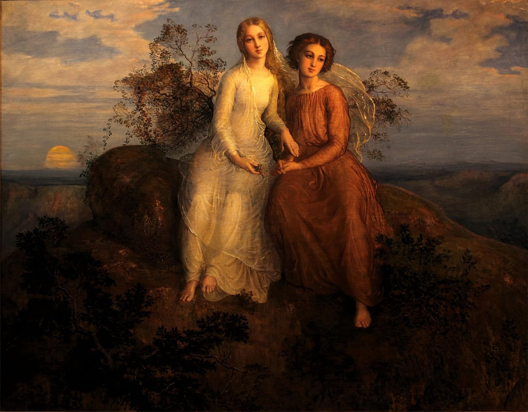 SERENDIPITP Vintage Wall Art Canvas Nordic Poster Canvas Print Picture Poem of the Soul One Evening by Louis Janmot Wall Art Poster for Home Decor 60x90cm