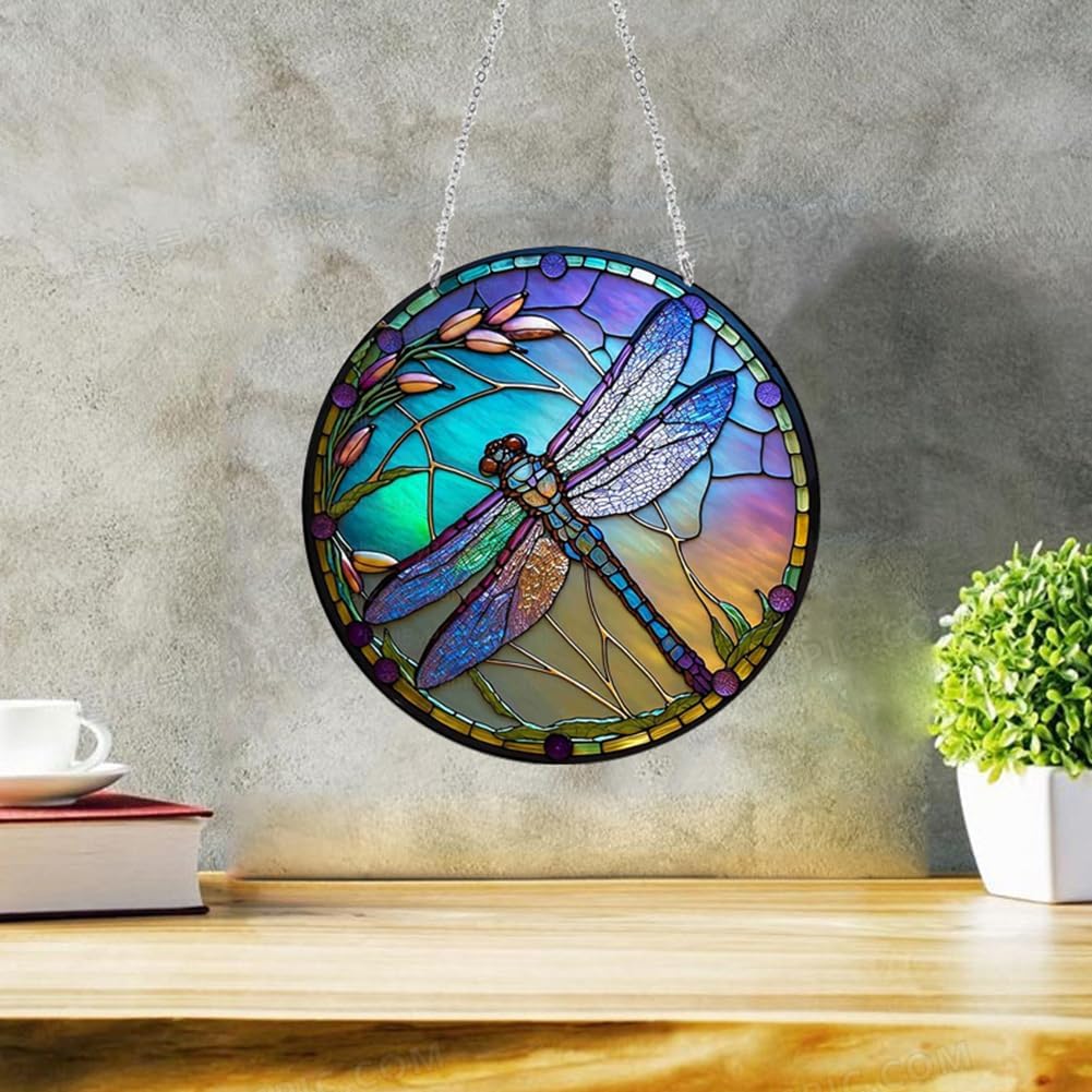 Ideen mit Herz Diamond Painting-vensterafbeelding | glaskunst-optiek | decoratie en doe-het-zelf | Materiaal: PET (vlinder met bloemen
