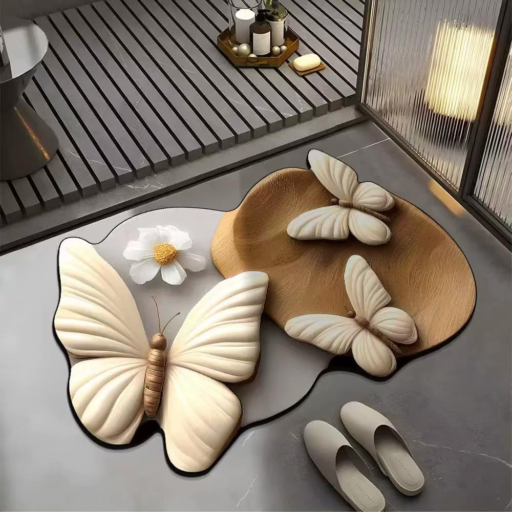 Tapis de salle de bain 3D absorbant pour sortie de douche