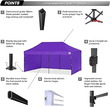 Amazon.com : ABCCANOPY Heavy Duty Easy Pop up Canopy Tent with
