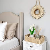 Vista 5 de CubesLand Cesta de almacenamiento de papel higiénico con borde festoneado, cesta de decoración acogedora para sala de estar, cestas pequeñas