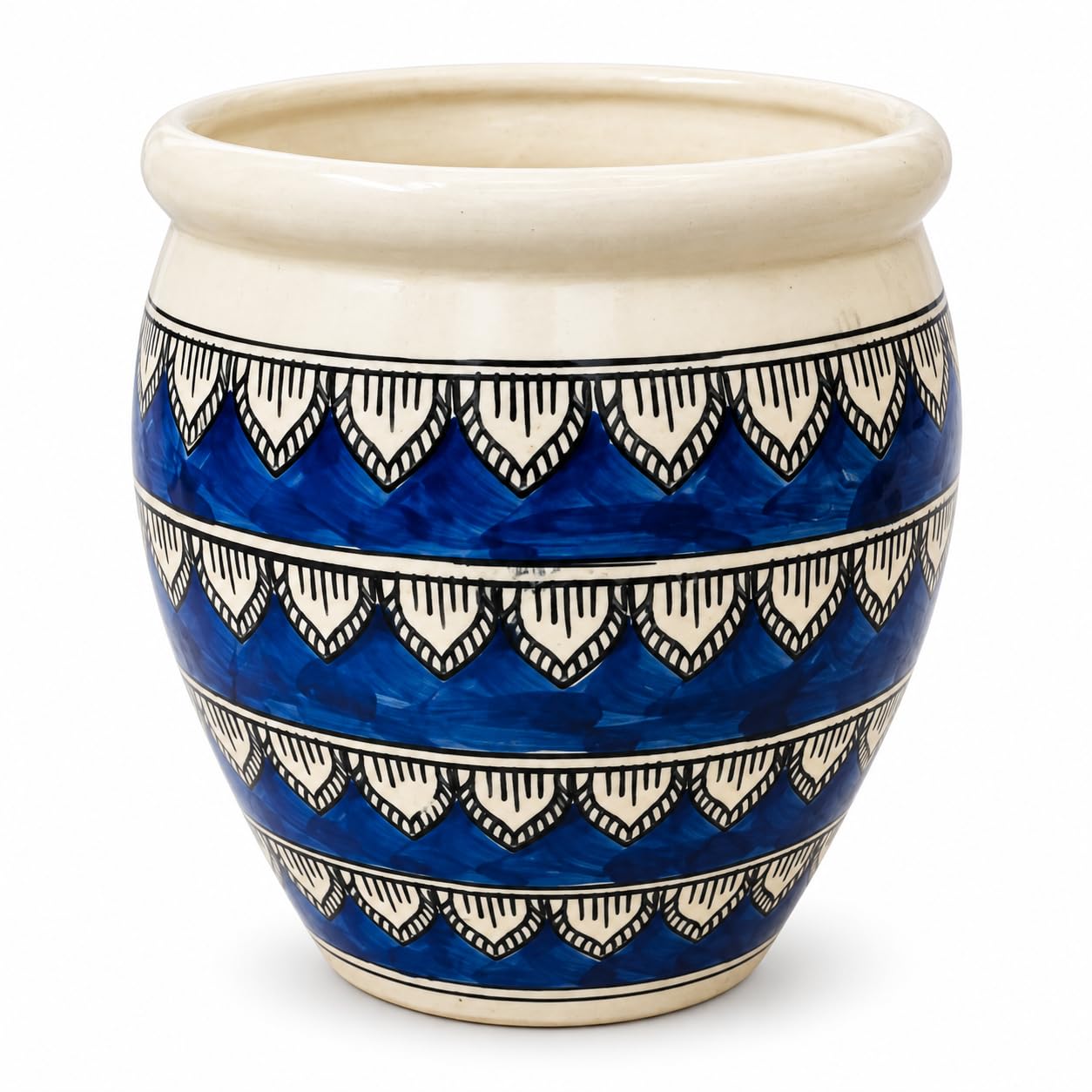 Niyara Blue Handpainted Ceramic Planters - Large -3