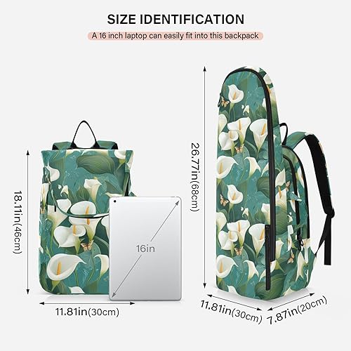 Miniatura 3 de Mochila de bádminton de tenis, transpirable, elegante, lirio de cala, turquesa, 3 raquetas de bádminton, bolsa de pickleball para mujeres, hombres,