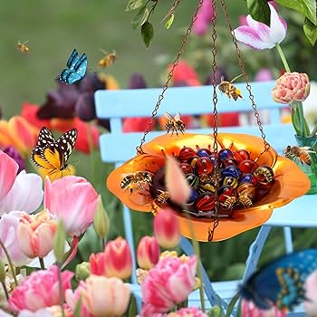 小物 bee Amazon.com : 2Pack Bee Feeder with Vivid Flower Design, Bee