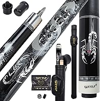 CUEELF Professional Pool Cue Stick with Hard Case - Low Deflection Shaft, Canadian Maple, 19.5-21 oz Billiard Cue