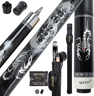 CUEELF Professional Pool Cue Stick with Hard Case - Low Deflection Shaft, Canadian Maple, 19.5-21 oz Billiard Cue