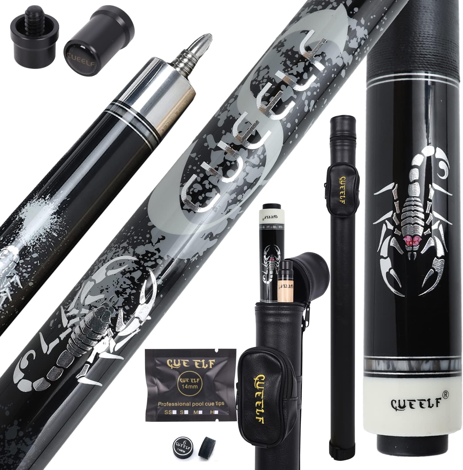 Pool Cue Stick,Billiard Cue Sticks with Hard Case Low Deflection Shaft Professional Billiard Pool Cues Sticks 19.5-21 oz Cue Stick