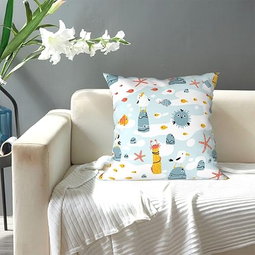 Miniatura 5 de Throw Pillow Covers 20x20 Inch Sea animal with Funny Gulls Decorative Pillow Covers Cushion Covers cojines decorativos para sala Pillow Cases Cute